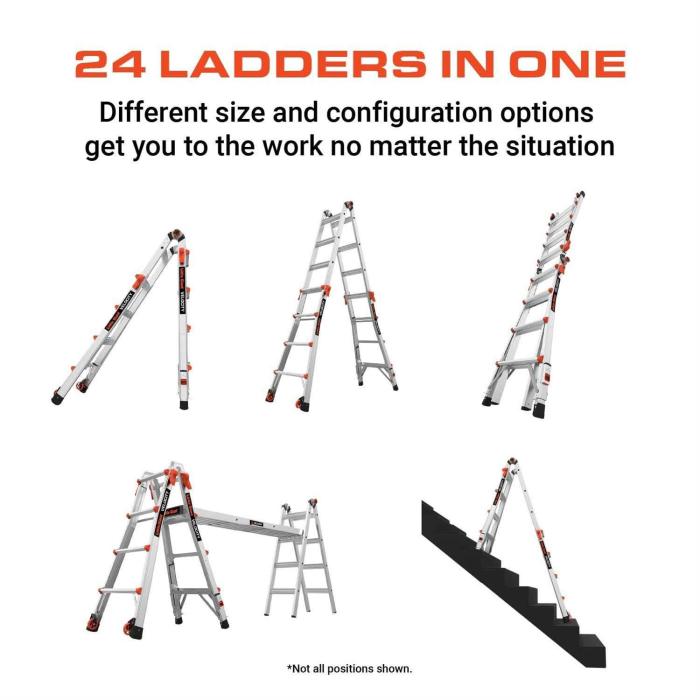 Little Giant Velocity Multi-Use Ladder Evaluating 24-in-1 Positioning and Safety