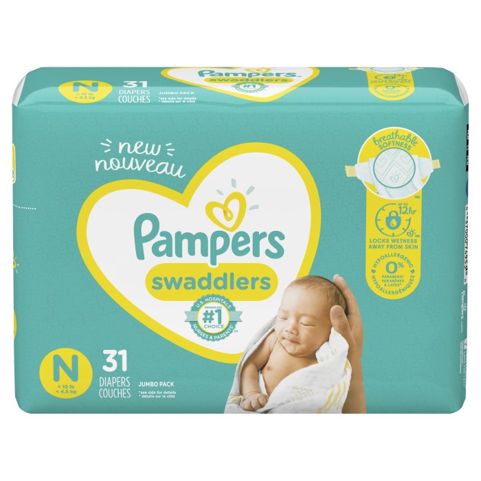 Pampers Swaddlers Disposable Diapers for Newborn Sensitive Skin