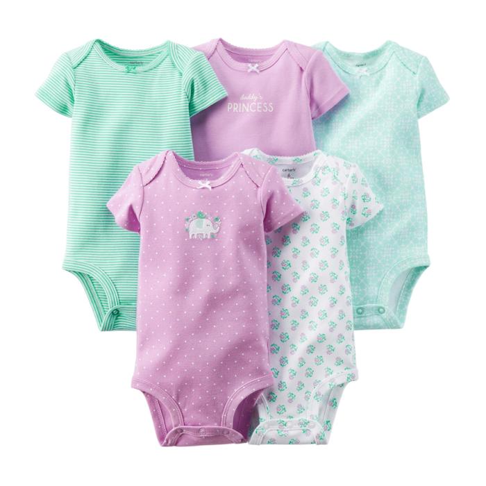 Carters Baby 5 Pack Bodysuits Soft Cotton Set